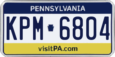 PA license plate KPM6804