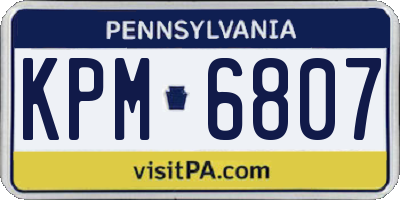 PA license plate KPM6807