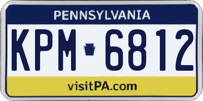 PA license plate KPM6812