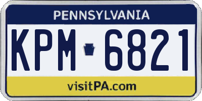PA license plate KPM6821