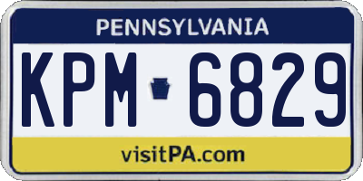 PA license plate KPM6829