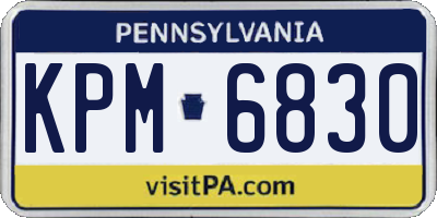 PA license plate KPM6830