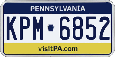 PA license plate KPM6852