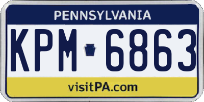 PA license plate KPM6863