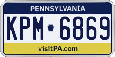 PA license plate KPM6869