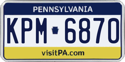 PA license plate KPM6870