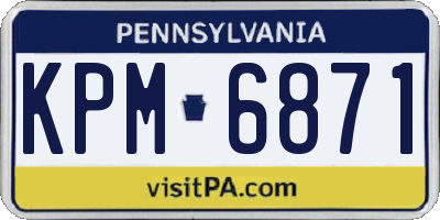 PA license plate KPM6871