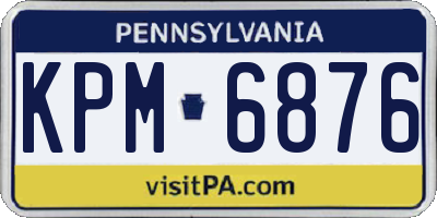 PA license plate KPM6876