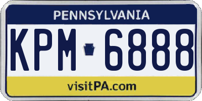PA license plate KPM6888