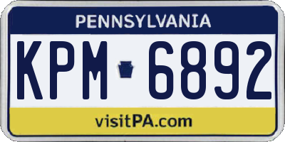PA license plate KPM6892