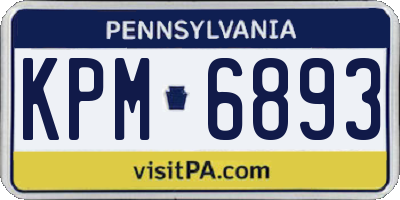 PA license plate KPM6893