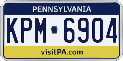 PA license plate KPM6904