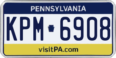 PA license plate KPM6908