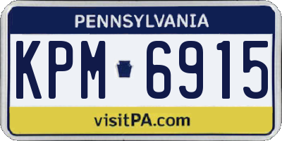 PA license plate KPM6915
