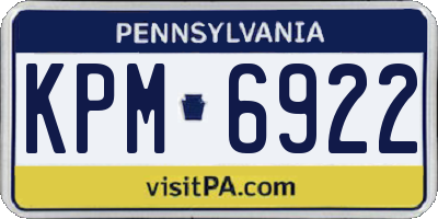 PA license plate KPM6922