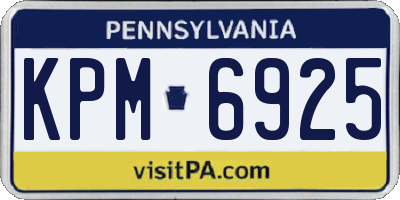 PA license plate KPM6925