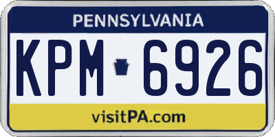 PA license plate KPM6926