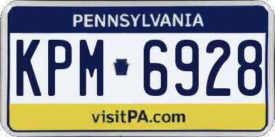 PA license plate KPM6928