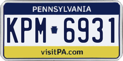 PA license plate KPM6931