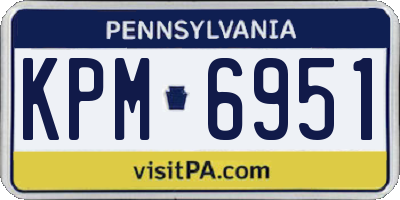 PA license plate KPM6951