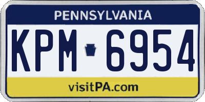 PA license plate KPM6954