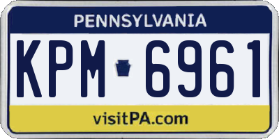 PA license plate KPM6961