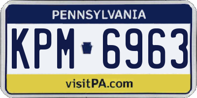 PA license plate KPM6963