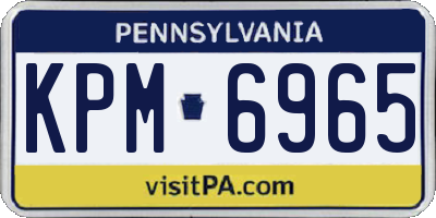 PA license plate KPM6965