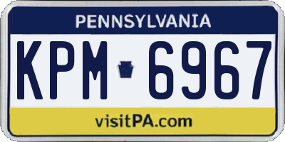 PA license plate KPM6967