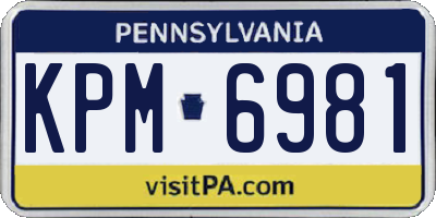 PA license plate KPM6981