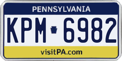 PA license plate KPM6982