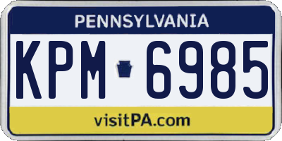 PA license plate KPM6985