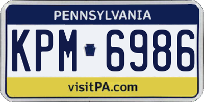 PA license plate KPM6986