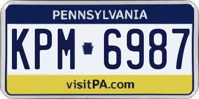 PA license plate KPM6987