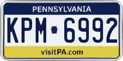 PA license plate KPM6992