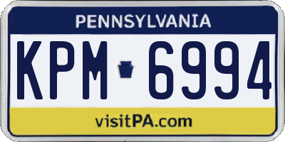 PA license plate KPM6994