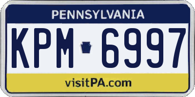 PA license plate KPM6997