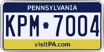 PA license plate KPM7004