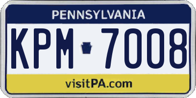 PA license plate KPM7008