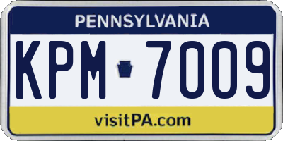 PA license plate KPM7009
