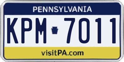 PA license plate KPM7011