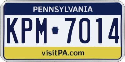 PA license plate KPM7014