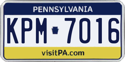 PA license plate KPM7016