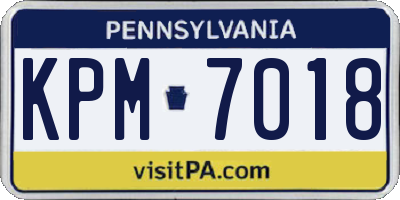 PA license plate KPM7018