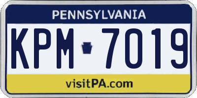 PA license plate KPM7019