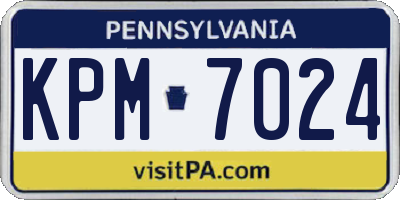 PA license plate KPM7024