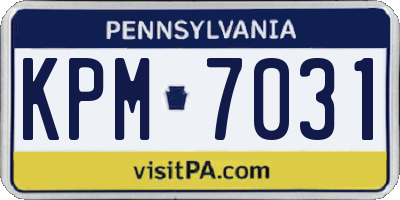 PA license plate KPM7031
