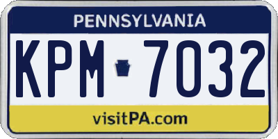 PA license plate KPM7032