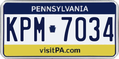 PA license plate KPM7034