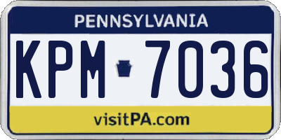 PA license plate KPM7036
